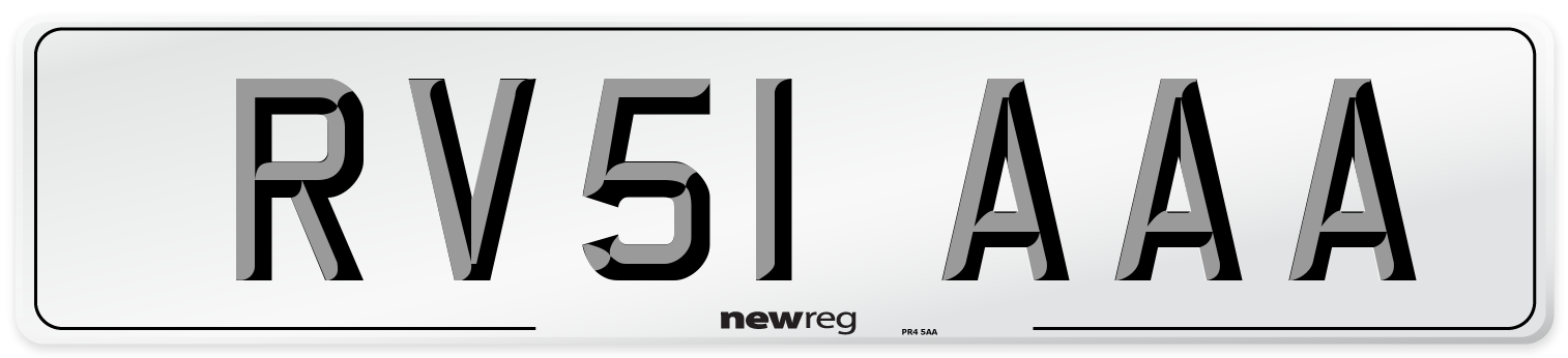 RV51 AAA Number Plate from New Reg